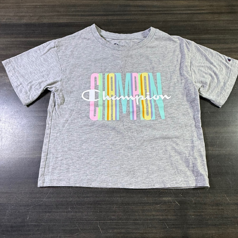 Champion Graphic T-Shirt Pastel Colors Short Sleeve Tee Top Women's S Cropped